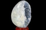 Crystal Filled Celestine (Celestite) Egg Geode - Madagascar #98841-2